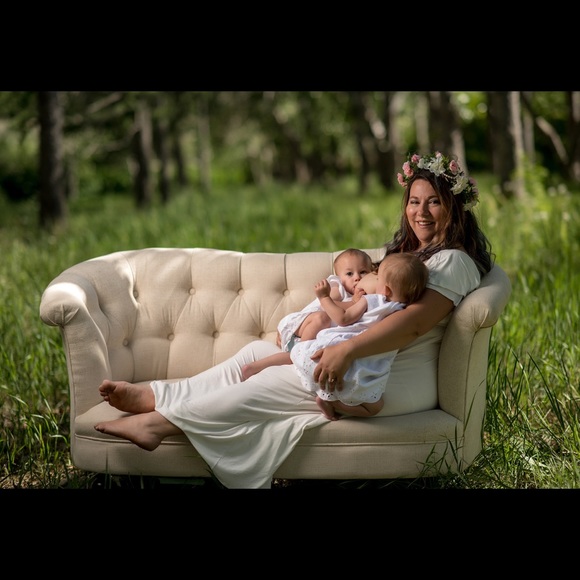 Off shoulder maternity breastfeeding maxi dress - Picture 1 of 5